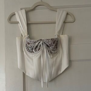 Miss Circle White Lace Corset Top